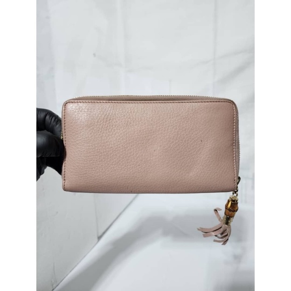 Authentic GUCCI Cellarius Calfskin Bamboo Tassel Zip Around Wallet Light Pink - Picture 3 of 11